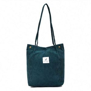 Sac fourre-tout en velours côtelé personnalisé avec logo imprimé, sac de shopping écologique et recyclable - Product Image 4