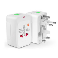 Adaptador de tomada de viagem universal, conversor de tomada adaptador de viagem universal, protetor de surge embutido, tudo em um adaptador de carregador de parede