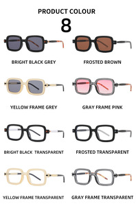 86512 Lunettes de soleil vintage rétro de marque célèbre, nouvelles arrivées, lunettes de soleil carrées à monture épaisse, UV400, pour hommes - Product Image 6