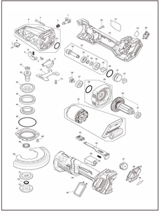 <span class=keywords><strong>Meuleuse</strong></span> d'angle sans fil à tête plate Makitas GA056G 39 °   Interrupteur à glissière pour disque de meulage de 4 mm avec fonction de verrouillage - Product Image 5