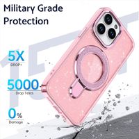 Coque de téléphone antichoc en TPU+PC avec support magnétique pour 16 Pro Max & 15, coque de protection transparente