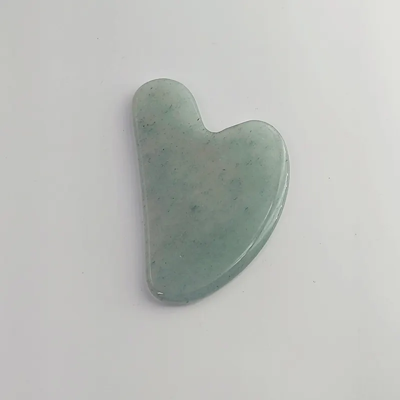 Fábrica al por mayor logotipo personalizado natural Jade blanco verde Aventurina gua sha con caja