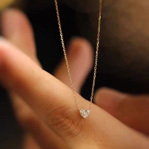 Moda de lujo chapado en oro 925 collar de diamantes de plata esterlina regalos para mujeres Mini collar con colgante de corazón - Product Image 4