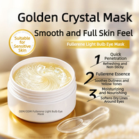 Masque pour les yeux en cristal Fullerène OEM, acide hyaluronique, pénétration rapide, apaise les poches sous les yeux ternes et jaunâtres