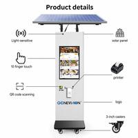 Terminal de Pago con Pantalla Táctil de 27 Pulgadas, Impresora, para Restaurante, con Energía Solar, para Exteriores, Resistente al Agua IP65, Autoservicio