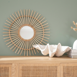 Miroir mural en rotin écologique moderne en forme de soleil pour la chambre d'enfant, décoration intérieure - Directement du fabricant - Product Image 1