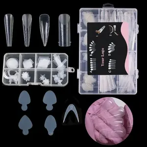 Private Label Nail Form Silicone Pad Clear Dual Forms Tips Quickly Building Gel Nail System Full Cover Tips Nail Extension Form