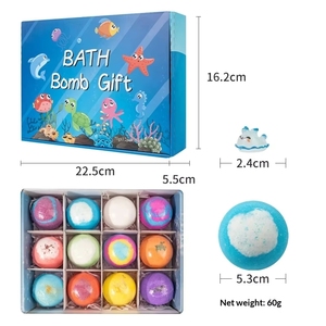 Coffret de boules de bain au sel de mer pour enfants 60g x12, boîte cadeau avec design du zodiaque chinois. Les styles de jouets marins sont aléatoires. - Product Image 5
