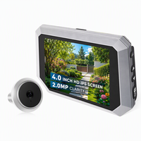 Cámara Espía Oculta con Pantalla Grande de 4.0 Pulgadas, Visor Digital HD de 2.0MP para Puerta, 120° °   Cámara de Visión Nocturna Gran Angular con Carga Tipo-C