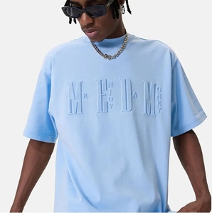 เสื้อยืดครอปผ้าฝ้าย100% ลายนูนสำหรับผู้ชายเครื่องแต่งกายแนวสตรีทหลากหลายสี300 GSM น้ำหนักมาก