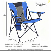 Chaise de camping pliable moderne avec dossier en maille respirante et support multi-points pour le camping, la pêche, la plage, les pique-niques et le parc