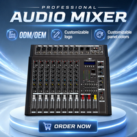 Console de mixage audio professionnelle PMX 8 canaux avec 16 effets DSP, 350 W x 2, mixeur actif, contrôleur DJ/console audio pour l'extérieur et la famille