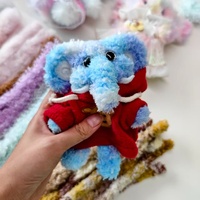 Kit de Bricolage Éléphant Artisanat DIY en Velours Corail et Tiges de Chenille avec Ensemble Complet d'Animaux en Peluche OEM