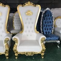 Chaise Trône de Mariage Blanche en Bois de Luxe pour Mariages de Prestige et Chaises Trônes Royales de Luxe