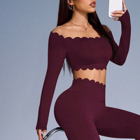 Großhandel: Designer-Spitzen-Sportbekleidung für Damen – Langärmlige, figurformende Yoga-Hosen mit Po-Lifting-Effekt und Fitness-Outfit-Sets