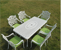 Ensemble de chaises de jardin extérieur en fonte d'aluminium, mobilier de jardin en fonte d'aluminium