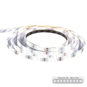 Tira de LED RGB de 0.8CM, 150 LED, 5 Metros, Blanco Frío, 24W, con Transformador, 50000H de Vida Útil, Regulable, Garantía de 5 Años - Product Image 1