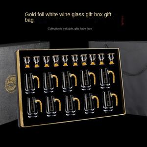 高級ワンカップホームワインセット金箔白ガラスクリスタルディバイダーショット & 弾丸ガラスビジネスギフト用 - Product Image 3