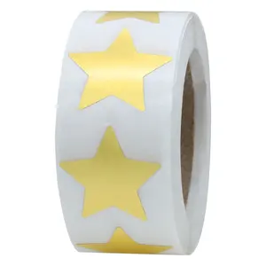 Hybsk adesivi a forma di stella d'oro da 1 pollice sigilli Per imballaggio Tag totale 500 etichette Per rotolo