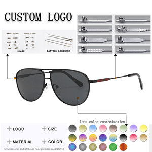 Gafas de Sol de Piloto Unisex, Montura Metálica, Lentes Degradadas Marrones, Protección UV400, para Conducir, Adultos, Hombres - Product Image 2