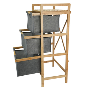 <span class=keywords><strong>Commode</strong></span> compacte en bambou à 3 tiroirs <span class=keywords><strong>commode</strong></span> de salle de bain autoportante tour paniers en tissu coulissants coton Design <span class=keywords><strong>panier</strong></span> à <span class=keywords><strong>linge</strong></span> organisateur - Product Image 2