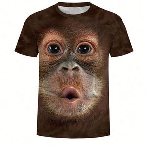 Men's Casual <b>T</b>-Shirt with 3D Digital Printing Short Sleeve Monkey Orangutan Pattern <b>T</b> Shirts - Product Image 2