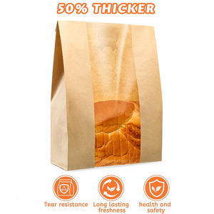 Bán buôn tùy chỉnh Kraft Giấy túi bánh mì với khô trong suốt cửa sổ bánh mì nướng bao bì giấy cho thực phẩm bánh mì tàu sân bay - Product Image 5