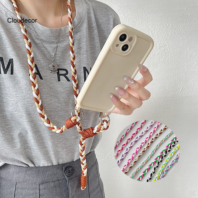 Braided Mobile Phone Lanyard Crossbody Strap Rope Sturdy and Durable Camera Lanyard Neck  Cell Phone Rope Necklace