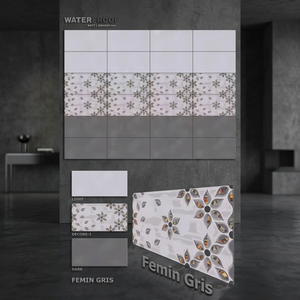Carrelage en céramique marbrée design 12x24, finition mate, porcelaine 30x60cm 300x600mm pour la décoration intérieure des sols et des murs, carrelage pour mur - Product Image 2