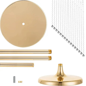 Trang Trí Đám Cưới Kim Loại Sắt Vàng Pha Lê Hạt Hoa Đứng Lọ Bàn Đám Cưới Centerpieces Đối Với Đảng - Product Image 4