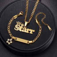 Bracelet Chaîne Cœur en Acier Inoxydable Gravé au Laser, Plaqué Or PVD 18 Carats, avec Nom Personnalisé – Cadeau Parfait pour Enfants