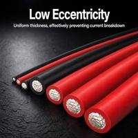Fil en silicone haute température 200°C, câble électrique en cuivre étamé extra souple 2-12 AWG
