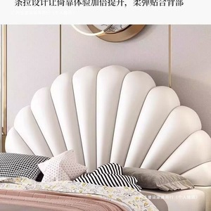 Creamy Seashell Petal <strong>Headboard</strong> <strong>Floor</strong> <strong>Standing</strong> Soft Cushion French Minimalist Princess Style Adult Child Use - Product Image 3