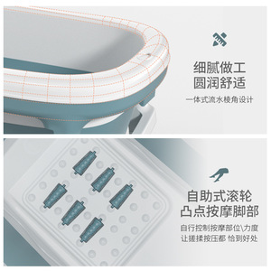 <b>Foldable</b> Bathtub Oval Plastic 20gal Capacity Freestanding <b>Bathing</b> Tub For Adult Full Body Soaking With Backrest Support - Product Image 5
