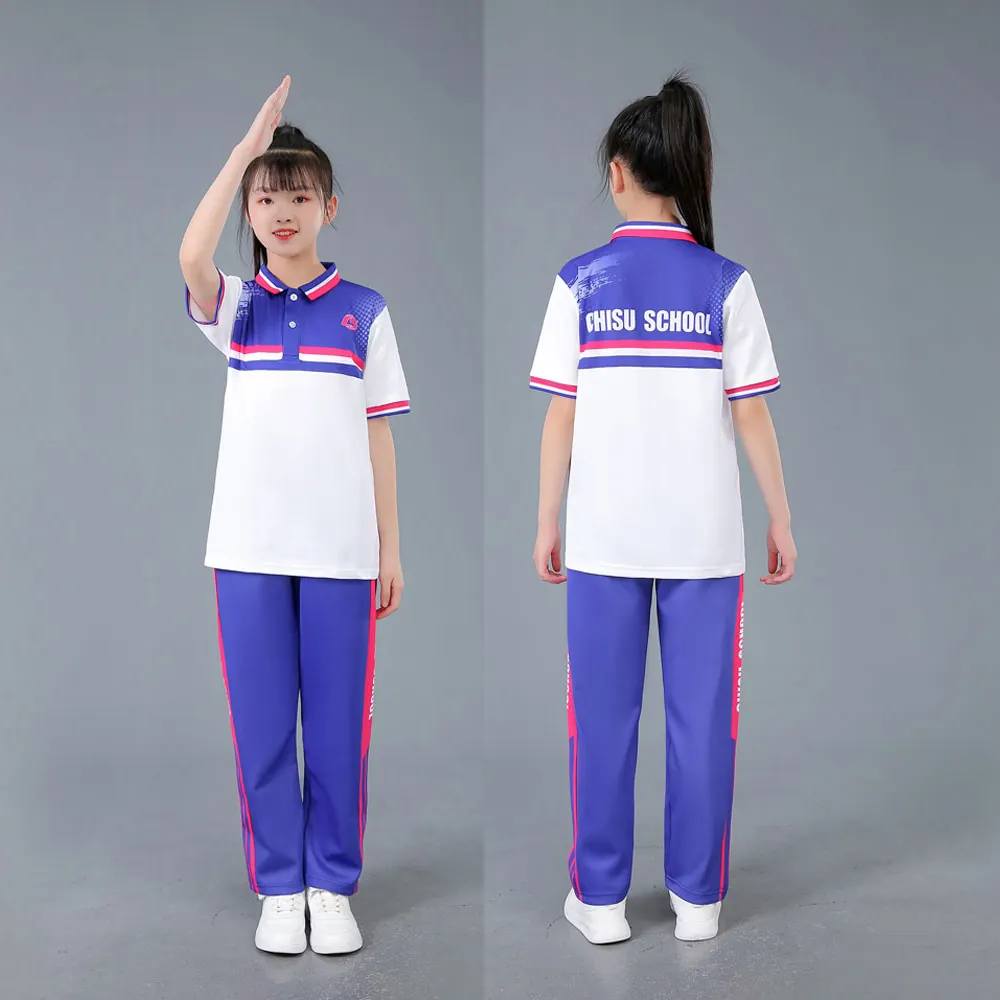 Modern School Uniform Design Shirt Primary School Clothes Sports Meeting Uniform Set Korean High School Uniform Chi Su