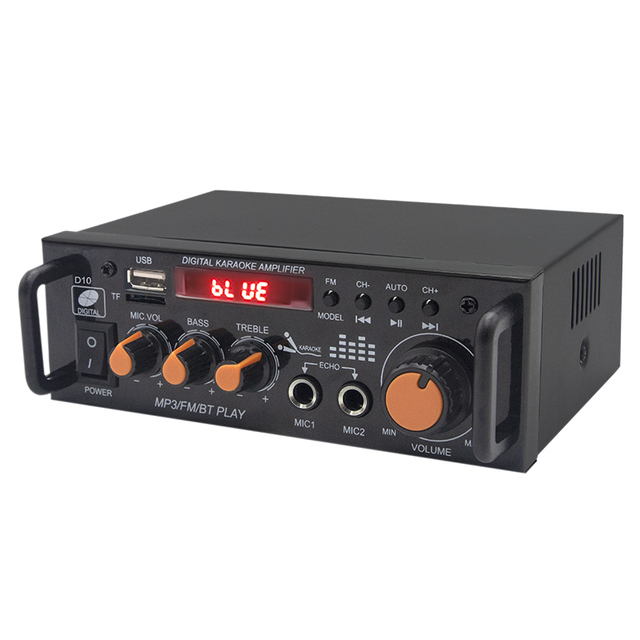 220V 60W New for Bluetooth Amplifier USB FM Radio 2CH HIFI Stereo Power AMP Car Home Theater Remote Control Supports FLAC WAV