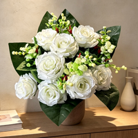18 Köpfe Seiden-Kunstrosenstrauß im modernen Stil, handgefertigt für Hochzeiten, Valentinstag, Ostern, Tischdekoration, Bogenhintergrund