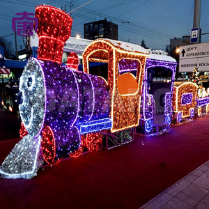 ไฟตกแต่งรูปรถไฟ LED สำหรับภายนอกอาคาร กันน้ำ ตกแต่งคริสต์มาส สนามหญ้า สวน โคมไฟรูปรถจักร ไฟประดับวันหยุด - Product Image 4