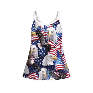2024 été nouveau lâche licou gilet jour de l'indépendance aigle drapeau imprimé haut pour femme - Product Image 2