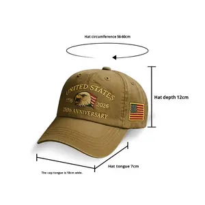 2025หมวกปักลายโลโก้250th ใหม่สำหรับครบรอบปีหมวกเบสบอลโลหะคอตตอนแท้3D - Product Image 4