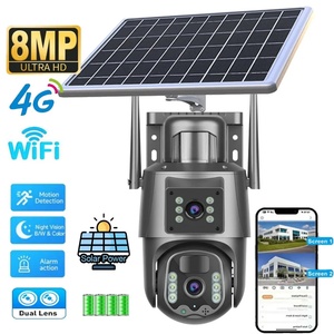 4G / WiFi Solar Camera Dual Lens Screen Outdoor 8MP 4K Low <b>Power</b> <b>Battery</b> IP PIR Human Detection <b>CCTV</b> Security Protection Cameras - Product Image 2