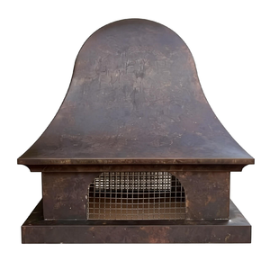 Cappello per <span class=keywords><strong>Camino</strong></span> in Rame Vintage di Lusso Personalizzato per Villa con Design a Patina Architettonica e Rinforzo Strutturale - Product Image 5