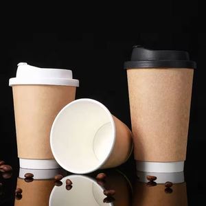 Gobelets à café jetables écologiques à double paroi avec logo personnalisé 8oz 10oz 12oz 16oz pour boissons chaudes - Product Image 2