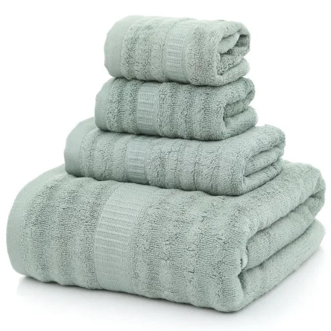 Jacquard plain color bamboo fiber super soft adult bath towel