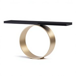 Table console de haute qualité à prix abordable, best-seller, design moderne en métal et miroir, base circulaire, pour hôtel, chambre à coucher, mobilier - Product Image 1