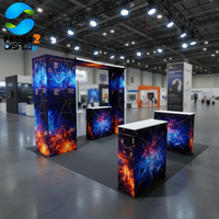 Stand d'exposition portable 10x10 - Tissu tendu, sublimation par transfert de couleur personnalisée pour les salons professionnels