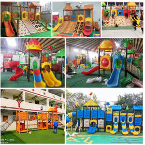 Hot bán theo chủ đề trẻ em sân chơi ngoài trời nhựa trượt thiết bị vườn sân sau trẻ em sân chơi ngoài trời với đu - Product Image 6