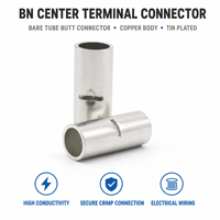 Connecteur tubulaire BN, borne centrale nue, en cuivre étamé, pour raccordement de câbles 0,2~400 mm²
