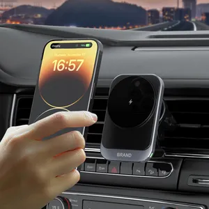 Qualidade Plastic Phone Mount Carregador de carro sem fio Dashboard Air Vent Magnetic Car Holder para IPhone 12 13 14 15