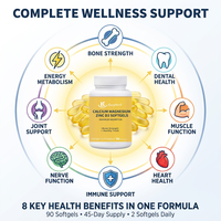 Complément alimentaire végétalien Kangherb Calcium Magnésium Zinc Vitamine - Gélules molles de Calcium et Magnésium